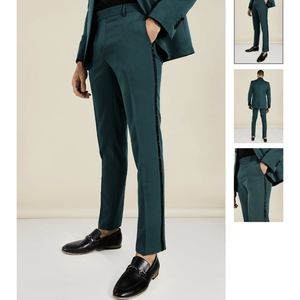 New! BOOHOO MAN Skinny Tuxedo Suit Trouser. Coloe: Forest. To Fit Waist. Size 32